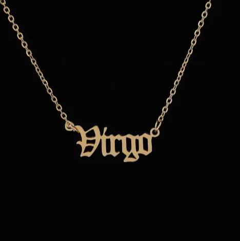 Astro Charm Zodiac Pendant Necklace with Gold Chain