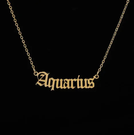 Astro Charm Zodiac Pendant Necklace with Gold Chain